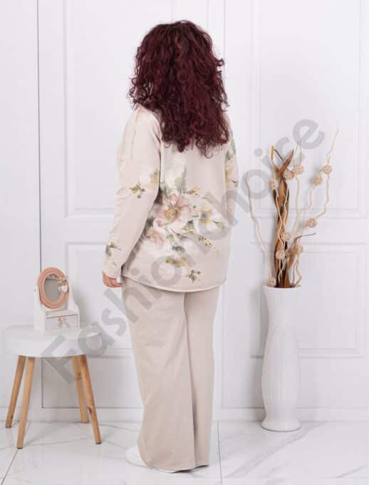 Compleu maxi cu imprimeu floral-capucino cod 261240-1