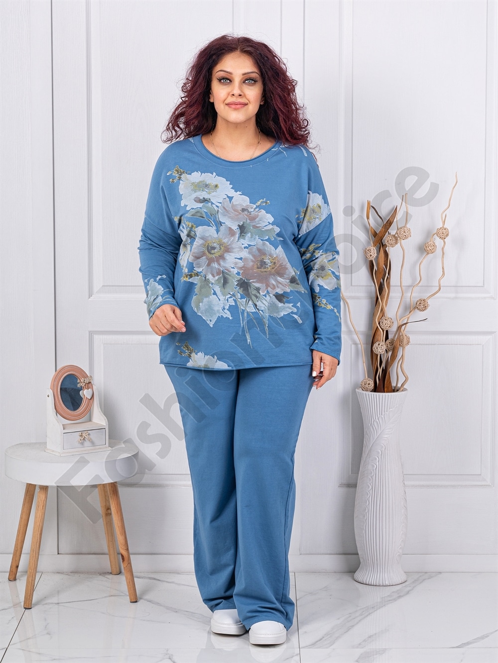 Compleu maxi cu imprimeu floral-parlament cod 261240-3