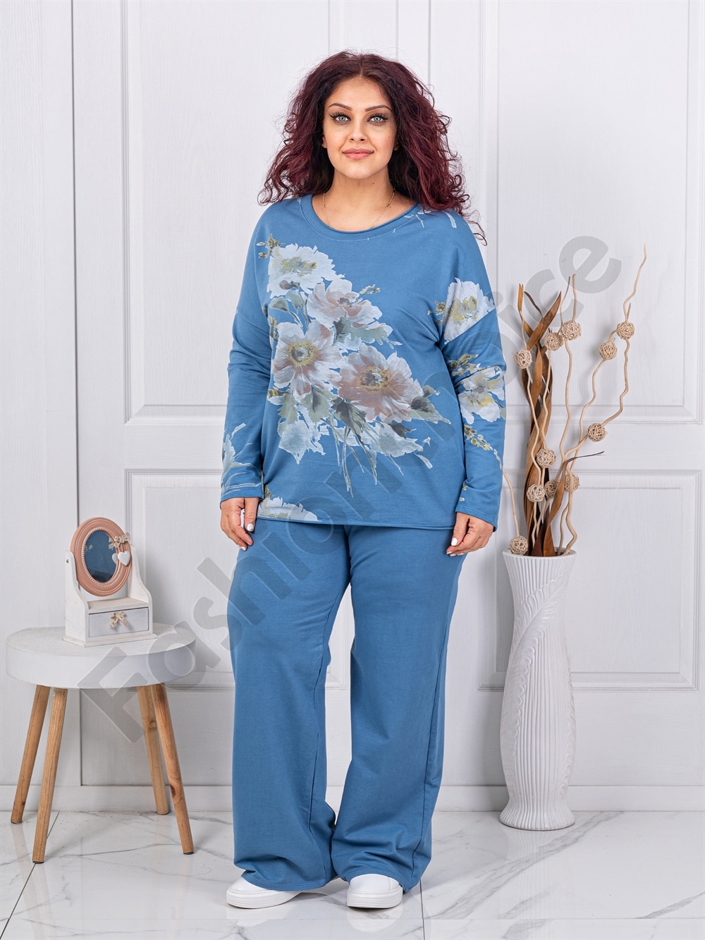 Compleu maxi cu imprimeu floral-parlament cod 261240-3