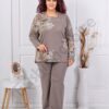 Compleu maxi cu imprimeu floral-moca cod 261240-4