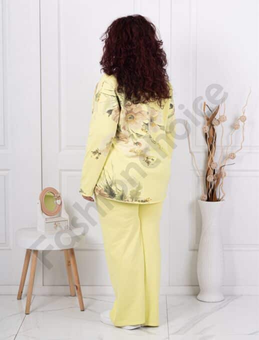 Compleu maxi cu imprimeu floral-galben cod 261240-7