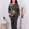 Compleu maxi cu imprimeu floral-maro cod 261240-8