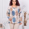 Tunica maxi cu motive abstract si banda din paiete-capucino cod 261238-1