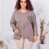 Tunica maxi cu design asimetric si aplicatie cu paiete-moca cod 261239-4