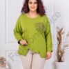 Tunica maxi cu design asimetric si aplicatie cu paiete-masliniu cod 261239-6