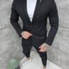 Sacou sport-elegant pentru barbati cu rever dublu-negru cod 261244