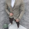 Sacou sport-elegant pentru barbati cu rever dublu-moca cod 261244-2
