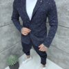 Sacou sport-elegant pentru barbati cu imprimeu pepit-albastru inchis cod 261244-3