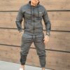 Compleu sport pentru barbati cu initialele si banda cu inscriptii-grafit cod 6137-2