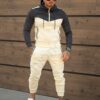 Compleu sport pentru barbati in doua culori cu gluga-bej cod TR-15-1