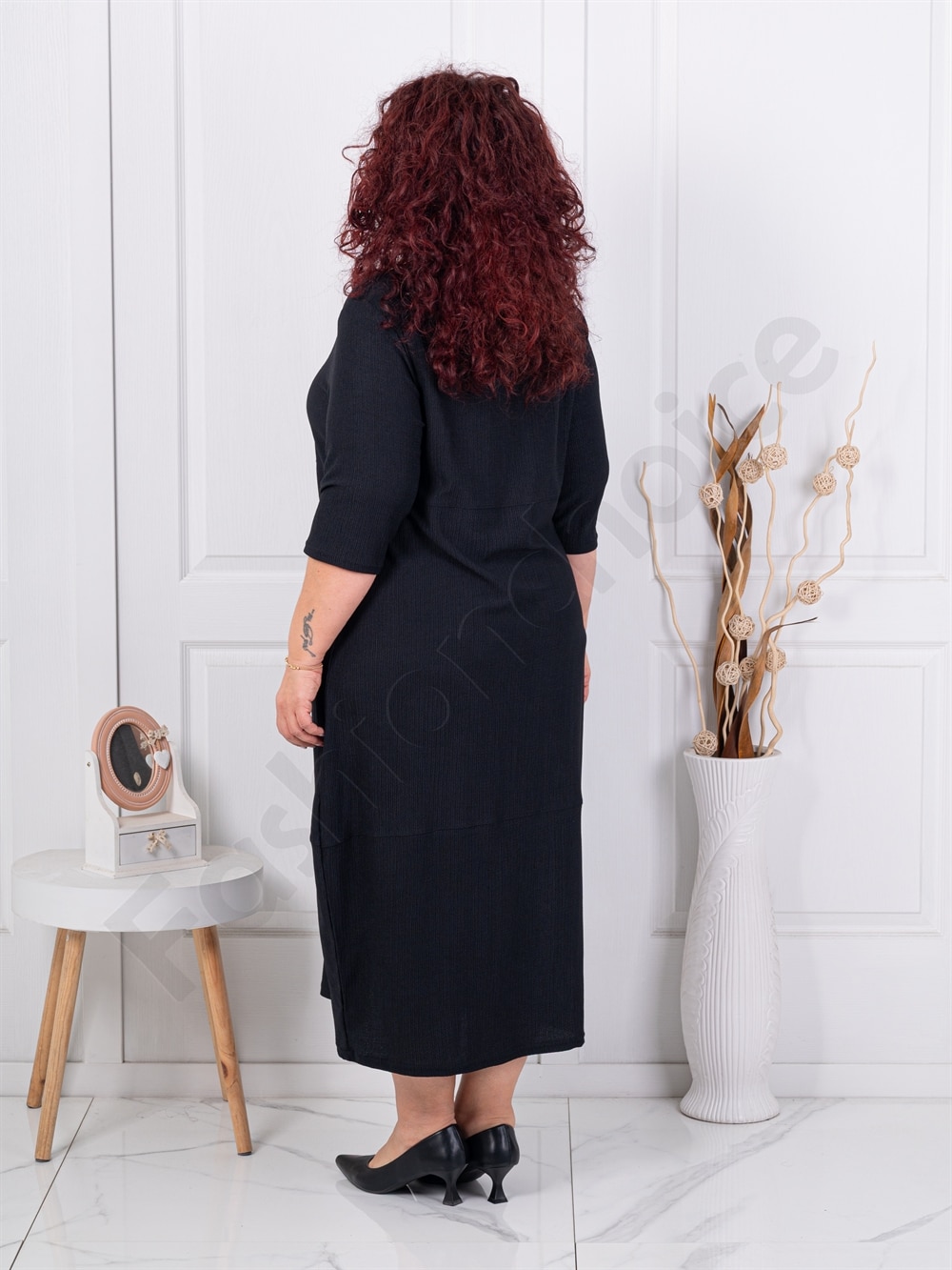 Rochie maxi eleganta din fanta si nasturi aurii-negru cod 1484
