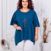 Tunica maxi eleganta cu spatele plisat+cadou colier-petrol cod 10025-8