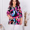 Bluza tip camasa maxi cu motive multicolor cod 24003-1