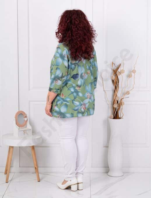 Bluza tip camasa maxi cu imrpimeu floral cod 24003