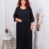 Rochie maxi plisata in culoare negru cod 6462