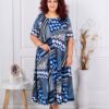 Rochie maxi in clos cu imprimeu figuri abstracte cod 26824-3