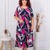 Rochie maxi in clos cu imprimeu flori si frunze cod 26824-4