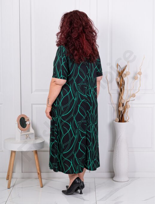 Rochie maxi in clos cu print modern cod 26824-5