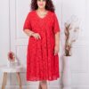 Rochie maxi din dantela elastica cu paiete-rosu cod 4870-3