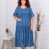 Rochie maxi cu volane si dantela Brussel-parlament cod 5048-3