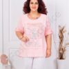 Tunica maxi pentru vara cu aplicatie florala-pudra cod 3995-6