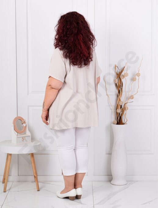 Tunica maxi din bumbac si in cu accesoriu-capucino cod 7753-4