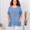 Tunica maxi din bumbac si in cu accesoriu-parlament cod 7753-6