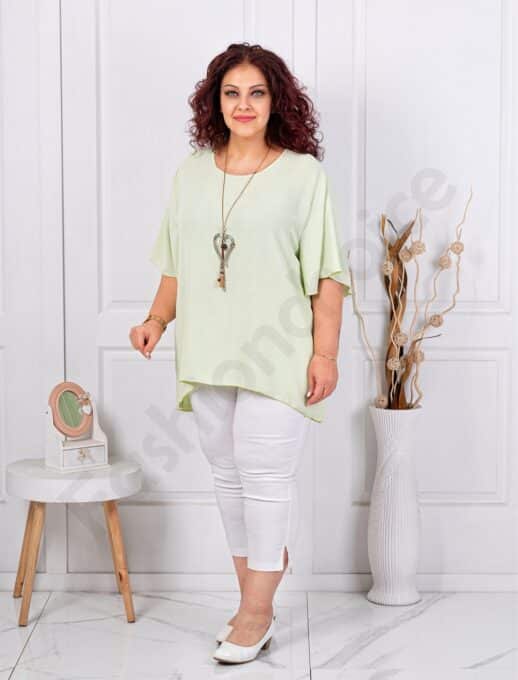Tunica maxi eleganta cu spatele plisat+cadou colier-menta cod 10025-14