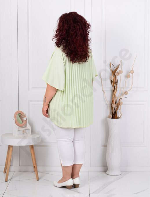 Tunica maxi eleganta cu spatele plisat+cadou colier-menta cod 10025-14