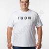 Tricou maxi pentru barbati cu inscris ICON/4XL-10XL/-alb cod 26107-4