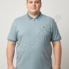 Bluza maxi pentru barbati cu guler si fermoar-albastru deschis cod 662-2