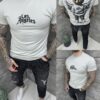 Tricou barbati cu inscris cauciucat Los Angeles-gri cod 26161-2