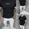 Tricou barbati cu inscris brodat Members only-negru cod 26169