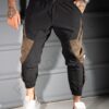 Pantalon sport pentru barbati in doua culori cu buzunare cargo-negru cod 3115