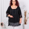 Tunica maxi cu accente din dantela Brussel-negru cod 8385