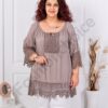 Tunica maxi cu accente din dantela Brussel-moca cod 8385-1