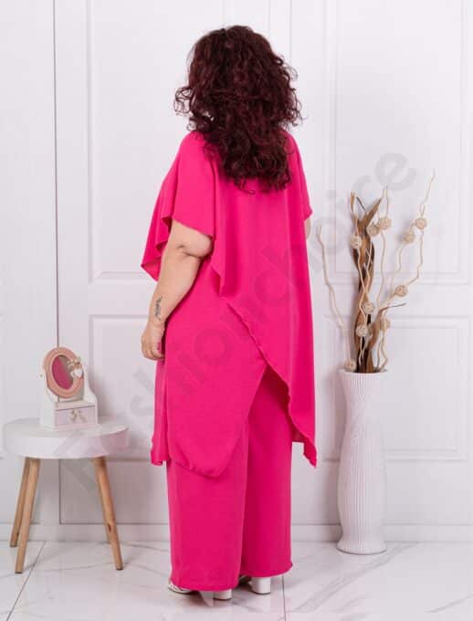 Set maxi pentru vara din doua piese cu design modern+cadou colier-fucsia cod 10030-17