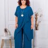 Set maxi pentru vara din doua piese cu design modern+cadou colier-petrol cod 10030-16