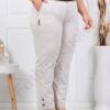 Blugi maxi din denim de vara cu elastic in talie-capucino cod 3406