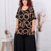 Set maxi pentru vara din doua piese tunica+fusta/pantalon-imprimeu abstract cod 26112