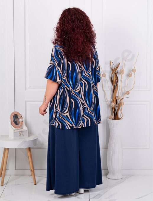 Set maxi pentru vara din doua piese tunica+fusta/pantalon-imprimeu in degrade cod 26112-4