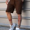 Pantaloni scurti Italieni pentru barbati din 100% In-maro cod 27100-2