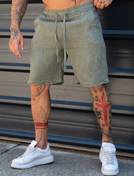 Pantaloni scurti Italieni pentru barbati din 100% In-kaki cod 27100-4