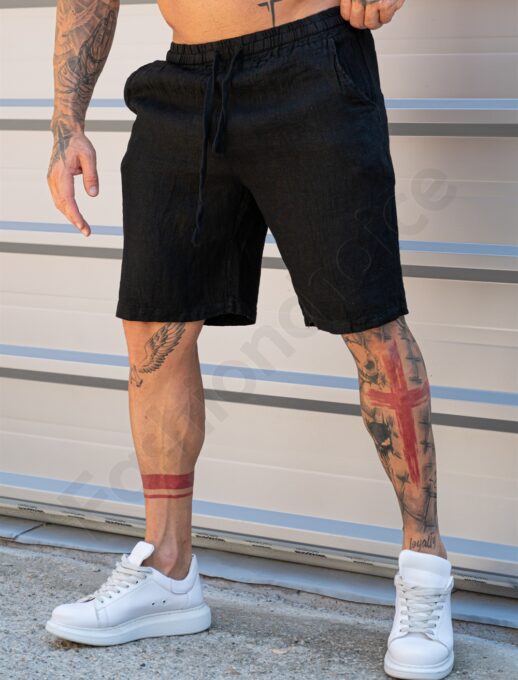 Pantaloni scurti Italieni pentru barbati din 100% In-negru cod 27100