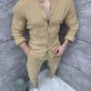 Compleu din 100% in cu maneca lunga si guler la baza gatului-camel cod 26004-1