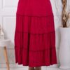 Fusta maxi cu volane si efect sifonat-bordo cod 24429-7