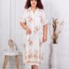 Rochie maxi pentru vara cu decolteu in forma V si broderie-alb cod 8955-2
