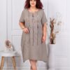 Rochie maxi pentru vara din 100% in cu aplicatie-moca cod 10126-3