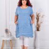 Tunica lunga maxi din 100% in cu nasturi decorativi din lemn-parlament cod 10015-3