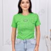 Bluza de dama moderna cu emblema-verde deschis cod 1043-13